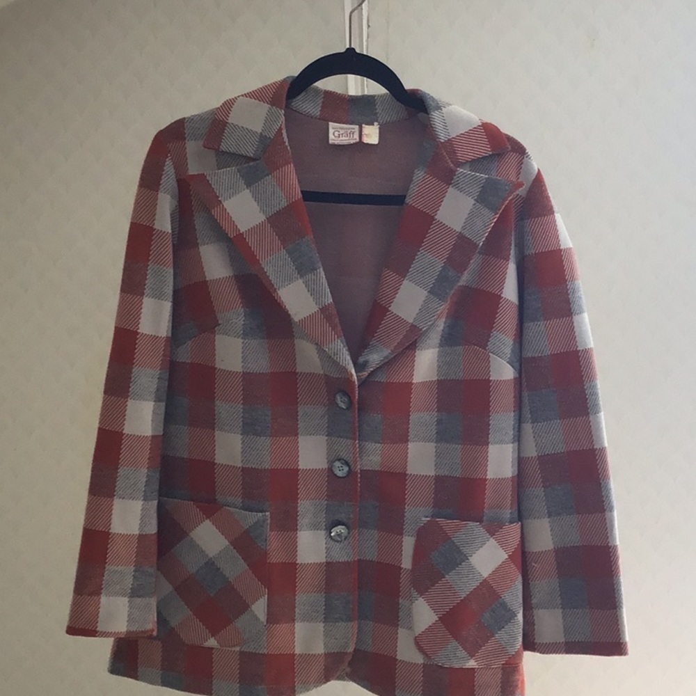 Vintage California wear  beautiful plaid jacket coat blazer usa made !
